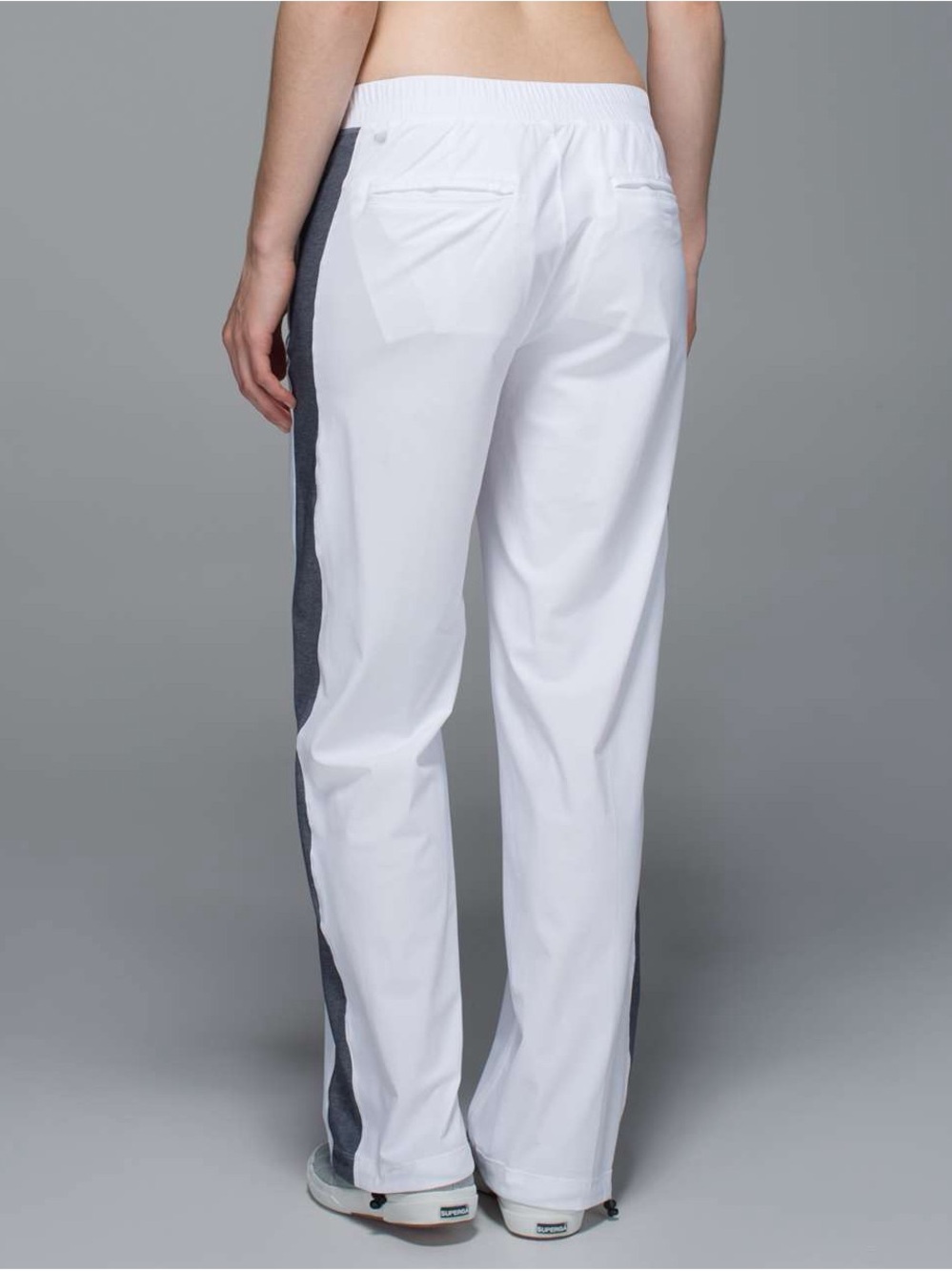 lululemon athletica White City Summer Wide-Leg Pants with Gray Side Panels - Picture 2 of 10